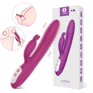 Consolador de clítoris de empuje, vibrador triple, resistente al agua, punto G, Juguetes sexuales, vibradores de conejo para mujeres y adultos, vibradores para mujeres