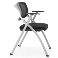 Chaise de bureau polyvalente en maille, équipée d'un tableau d'écriture et de roulettes amovibles, siège flexible pour réunions/formations