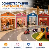 Aire de jeux intérieure commerciale avec sièges en plastique certifiés EN1176, design personnalisable et sûr pour les zones enfants des centres commerciaux