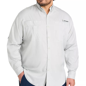 Oem Men'S Fishing Shirt Plus Size Long Sleeve Performance Nylon Uv Protection Gots Certified Custom Logo Outdoor Private Label - Product Image 1