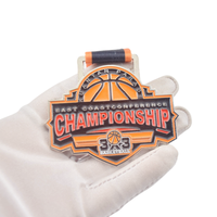 Médaille de la Ligue de Basketball Mongole en Or Brillant 3D en Relief, Personnalisée en Usine, de Haute Qualité, avec Impression UV pour Événements Sportifs