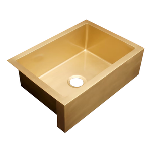 Lüks El Yapımı Tek Hazneli Dikdörtgen Pirinç Önlüklü Lavabo Özel Sarı Çiftlik Evi Mutfak Tek Delikli Fırçalanmış Kaplama Ev Villası 5 - Product Image 3