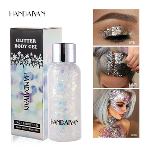 Marque privée En Gros Festival Fête Art Flash Corps Paillettes <span class=keywords><strong>Crème</strong></span> Maquillage Visage Cheveux Corps Laser Paillettes Glitter Gel - Product Image 2