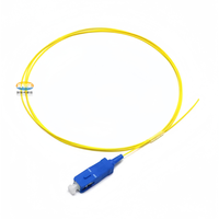 Kabel Patch Fiber Optik Singlemode Simplex 0.9mm G657A Warna Kuning, Harga Pabrik SC LC FC ST Pigtail PC UPC APC, 1M