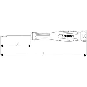 Destornillador de Precisión Fervi 6x100mm, Herramienta Profesional - Product Image 1