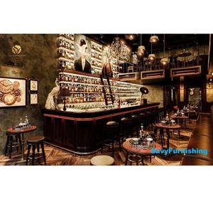 Design d'intérieur de <span class=keywords><strong>bar</strong></span> classique, mobilier de salon moderne de type <span class=keywords><strong>speakeasy</strong></span>, comptoir de <span class=keywords><strong>bar</strong></span> en bois, canapé et fauteuil vintage pour salon - Product Image 1