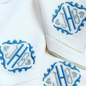 JRS Handmade 100% Linen Khăn Ăn Thân Thiện Với Môi Cổ Điển Thêu Vải Với Thư Logo Cho Đám Cưới & Bữa Ăn - Product Image 6