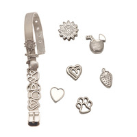 Accessoires de bijouterie semi-finis en acier inoxydable par poudre métallurgique, avec trous larges, motifs : bracelet de montre, perles, fruits, cœur, étoile, chien, melon