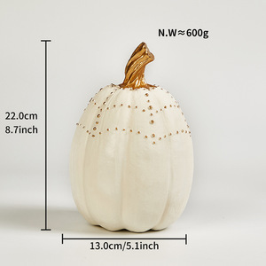Vente directe usine – Citrouilles artificielles en mousse sculptée, blanches, rustiques, tailles assorties, pour Halloween, Pâques, Remise de diplôme, Noël - Product Image 2