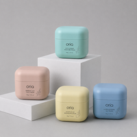 Pot en plastique carré bleu rose 20g 50g 100g 200g, pot à crème en plastique rechargeable, pot à crème pour le visage, emballage de bouteille à large ouverture pour cosmétiques