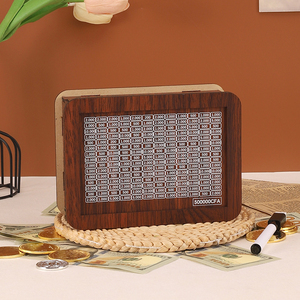 KOUZIO Boîte à monnaie en bois écologique à assembler, format Euro, portable, taille personnalisable, pour l'épargne et le rangement, modèle cochon <span class=keywords><strong>d</strong></span>'épargne, vente chaude - Product Image 2