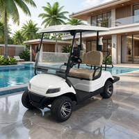 Voiture de golf électrique puissante avec batterie au lithium 72V, blanche, 2 places, certifiée CE, avec accessoires