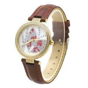 Fabriek Gemaakt Dweil Vlinder Horloge Wijzerplaat Rvs Horloge Voor Sieraden Dames Horloge