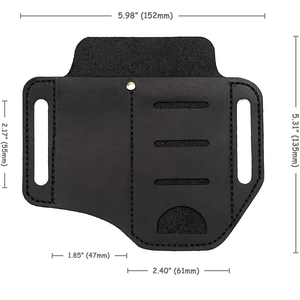 Sacoche de travail multifonctionnelle en cuir de vachette véritable, robuste, à double compartiment, avec bandoulière réglable - Product Image 6