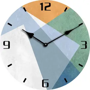 Orologio da parete in plexiglass di forma rotonda, orologio da parete in vetro acrilico con stampa dal Design semplice, arredamento estetico