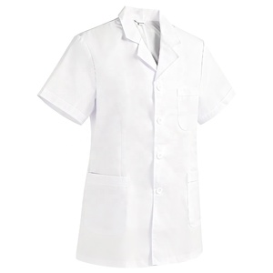 <span class=keywords><strong>Camice</strong></span> Medico Estivo a Maniche Corte Bianco con Logo OEM ULTAC, Design Unisex, Giacca Lunga per Studenti di Medicina e Laboratorio - Product Image 3