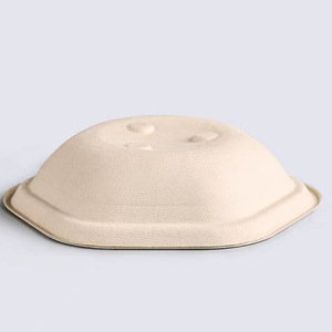Tazón Redondo Desechable de Pulpa para Ensalada con Tapa, Caja Ligera para Comida para Llevar - Product Image 2