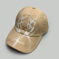 Gorra de Béisbol Personalizada Estilo Y2K, con Estampado Argyle, Bordado Gótico de Llamas, Gorra Deportiva Hip Hop, Servicio OEM al por Mayor