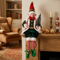 Idées de mascottes de Noël commerciales, nouveauté pour chambre à coucher : Peluche Elfo artisanale rouge