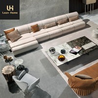 Canapé d'angle en L Design Villa, moderne, en tissu compressé, emballé sous vide, avec éponge, pour salon