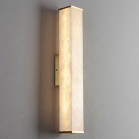 Applique murale ZeroUNO en albâtre naturel, prisme rectangulaire, lampe murale intérieure en marbre pour maison, hôtel, chambre à coucher, luxe