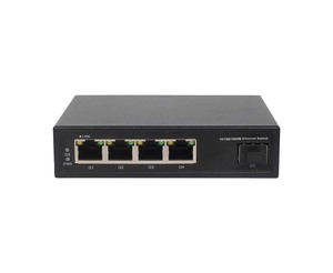 Convertidor de Medios Gigabit Ethernet 4RJ45 + 1SFP, Fibra Monomodo 1310nm 20km - Product Image 2