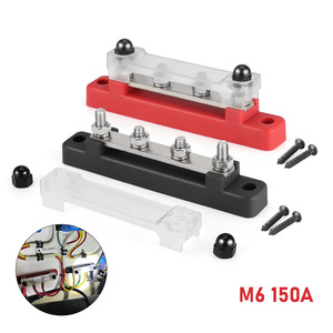 M6 150A บล็อกขั้วต่อแบบแถวเดียว 2 ทาง สีแดงและสีดำ สำหรับรถบ้านและเรือยอชท์ 12 48V บัสบาร์ทองแดง - Product Image 3
