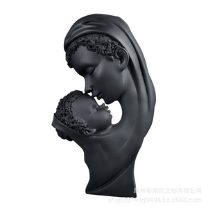 Figura de resina de madre e hijo, escultura dorada, decoración interior para el hogar, adorno artístico de padres e hijos, regalo del Día de la Madre - Product Image 5