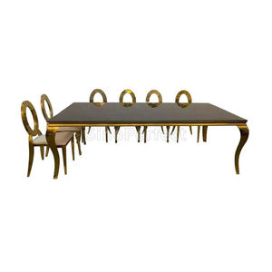 Vente chaude, centre de table de mariage en or blanc de luxe au design moderne, ensemble de table en acier inoxydable pour événement - Product Image 1