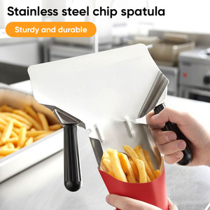 Aluminum French Fry <b>Scoop</b> Lightweight Metal <b>Potato</b> Chip Bagger Commercial Fast Food Shovel Popcorn Scooper for Restaurant - Product Image 1