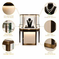 Vitrine à bijoux en verre incurvé avec éclairage LED, comptoir d'exposition sur mesure pour boutiques, centres commerciaux et magasins de détail