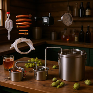 <b>Home</b> Brewing Kit 5-Gallon Stainless Steel Alcohol Distiller With Thumper <b>Keg</b> And Pump For Moonshine Making - Product Image 2