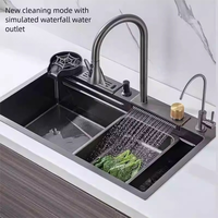 Évier de cuisine intelligent multifonctionnel Maite Modern Nano Surface, finition mate, résistant aux rayures, haute qualité, cuve rectangulaire, garantie 1 an