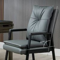 Chaise de bureau moderne multifonctionnelle XY en cuir PU et éponge, imperméable, avec accoudoirs, chaise de conférence, structure en acier carbone, 63x58x107cm
