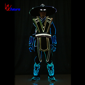 Costume de <span class=keywords><strong>danse</strong></span> LED programmable WL-0233, fibre optique, vêtements pour hommes, costumes d'opéra, costumes de chevalier, costumes de samouraï, costumes traditionnels chinois - Product Image 2