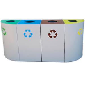 Bidone per Riciclaggio 45 L Marrone Quadrato per Uso Esterno - Product Image 1