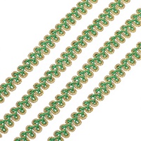 Vente en gros de dentelle tressée métallique dorée de luxe écologique de 1,2 cm pour sari, rideaux, couture, artisanat, vêtements, décoration intérieure
