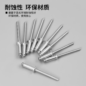 Rivets aveugles en alliage d'aluminium ZHCY 4x10mm avec rondelle incluse pour la jonction des métaux - Product Image 2