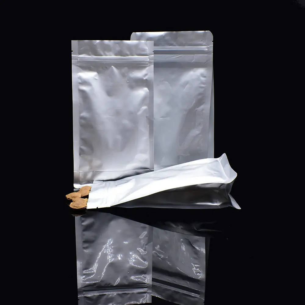 custom printing aluminium foil stand up food packaging bag dried food bags with self sealing zipper