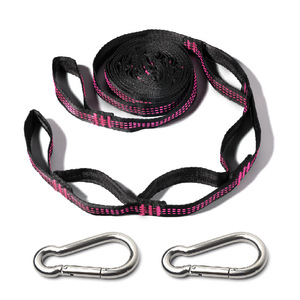 Sangles <span class=keywords><strong>de</strong></span> <span class=keywords><strong>hamac</strong></span> professionnelles en gros, 2 m, 3 m, 6 boucles, sangles d'arbre <span class=keywords><strong>pour</strong></span> le camping en plein air, système <span class=keywords><strong>de</strong></span> <span class=keywords><strong>suspension</strong></span> sans étirement, <span class=keywords><strong>kit</strong></span> - Product Image 2