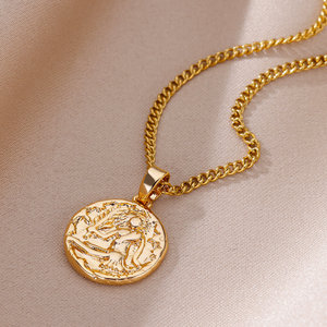 Mode explosive Niche Zodiac Relief Clavicule Chaîne Zodiaque Collier En Acier Inoxydable Collier Cadeaux pour Femmes - Product Image 3