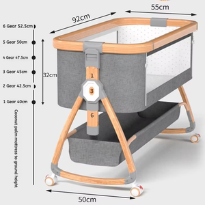 Culla Portatile Pieghevole in Alluminio per Bambini, Lettino per Neonati, Culla da Viaggio con <span class=keywords><strong>Porta</strong></span> Laterale - Product Image 4