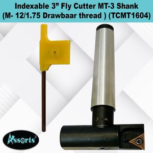 Assorts 3 Inch Indexable Fly <b>Cutter</b> Mt3 Shank M12 X 1.75 Drawbar <b>Thread</b> Tcmt 1604 Carbide Insert Compatible Vertical Milling - Product Image 2