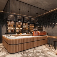 Comptoir de bar de café personnalisé de qualité supérieure, design de café, comptoir de réception de café, présentoir