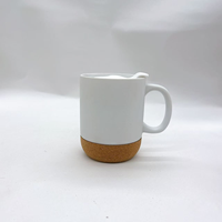 Mug en céramique avec fond en liège et couvercle, résistant à la chaleur, pour impression par sublimation, idéal pour un cadeau