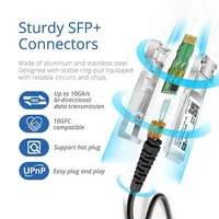 Câble DAC Twinax SFP+ ZOERAX 10G, cuivre à connexion directe passive, 2,3,5 m, compatible avec les commutateurs Cisco/MikroTik/HP/Intel, etc.