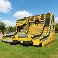 Parcours d'obstacles gonflable Ninja Warrior, jeu de défi Ninja commercial pour enfants et adultes, location pour événements extérieurs et fêtes foraines