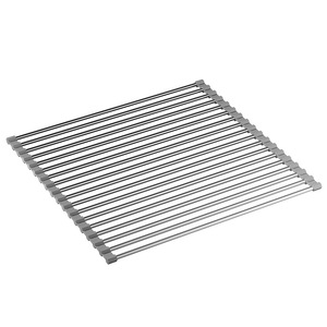 Égouttoir pliable pour évier, lavabo, forme carrée, tapis isolant thermique, support de rangement avec fonction pliable - Product Image 2