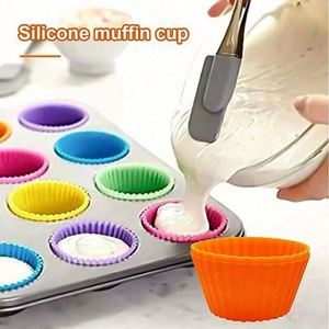 Cake Molds Basics Reusable <b>Ceramic</b> Coated Silicone Baking Cups Muffin Liners Cake Tools BPA Free LFGB Certified - Product Image 4