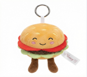 Portachiavi Peluche a Forma di Hamburger da 5 Pollici con Stampa Digitale, Design Moderno per Compleanno NYFY-1261 MOQ 5/10 - Product Image 1